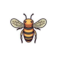 A colorful cartoon illustration of a bee with a simple design on a white background vector