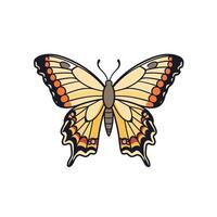Butterfly with intricate patterns and vibrant colors resting on a flower vector