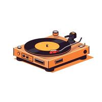 Vibrant record player showcasing a retro design for music enthusiasts and collectors vector