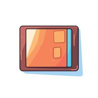 Colorful tablet design featuring a user interface and vibrant app icons vector