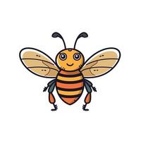 Cartoon bee with bright colors and cheerful expression in a playful style vector
