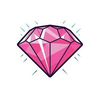 a pink diamond icon on a white background vector