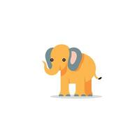 Cartoon elephant with friendly expression standing on light background vector