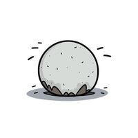 Snowball rolling down a hill during winter afternoon fun in an outdoor setting vector
