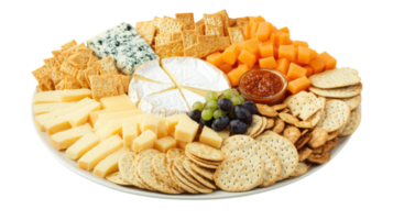 A Platter of Assorted Cheeses and Crackers for Hosting Elegant Gatherings or Creating a Gourmet Snack Table. png