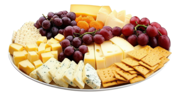 A Delicious Platter of Assorted Cheese and Crackers Perfect for Entertaining Guests at a Cozy Gathering. png