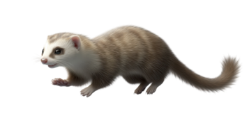 A Playful Ferret Running in Circles on a Treadmill - Perfect for Pet Care Articles, Social Media Posts, and Fun Animal Content. png