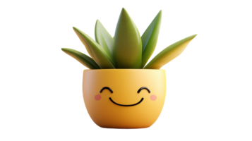 Quirky Plant Pot with a Smiling Face Ideal for Brightening Up Your Indoor Space and Adding a Touch of Whimsy to Your Home Decor. png