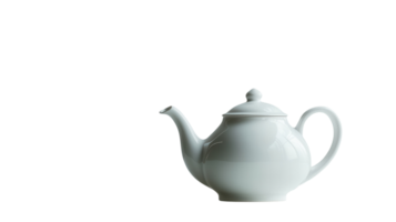 Elegant Classic White Porcelain Teapot with Curved Design Perfect for Tea Lovers and Home Decor Enthusiasts to Enhance Their Tea Time Experience. png