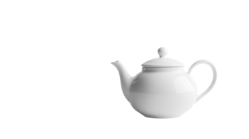 A Clean White Ceramic Teapot with a Lid Perfect for Serving Tea in Style and Elegance. png