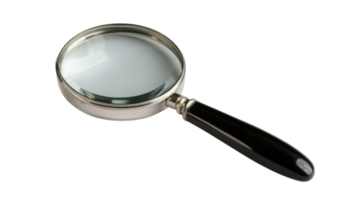 Compact Magnifying Glass with a Black Handle for Enhanced Reading and Detailed Observation of Small Text or Objects. png