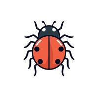 Colorful ladybug illustration showcasing its distinctive pattern on a light background vector