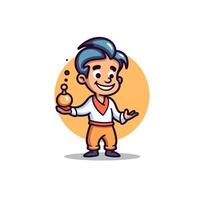 Young boy with potion in a cheerful setting vector