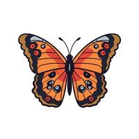 Colorful butterfly with intricate patterns perched on a leaf vector