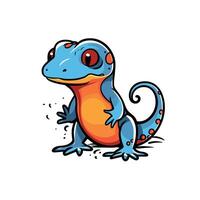 Colorful cartoon lizard with bright features and playful expression in a lively design vector