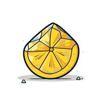 Vibrant art of a sliced lemon showcasing its bright colors and unique geometric shape vector