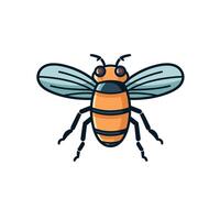 Bee illustration depicting vibrant colors and intricate details in a natural setting vector