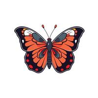 Vibrant orange butterfly with intricate patterns resting peacefully on a surface vector