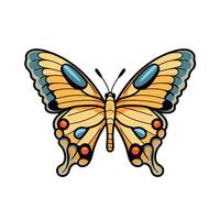 Beautiful butterfly with vibrant colors resting on a white background in springtime vector