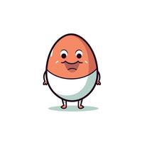 Cartoon character of a happy egg with a smiling face vector