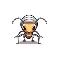 Cartoon representation of a cheerful ant in a playful style with vibrant colors vector