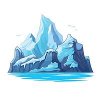 Iceberg floating in calm waters under a clear blue sky during midday vector