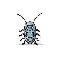 Cartoon illustration of an anthropomorphic insect with a comical expression vector