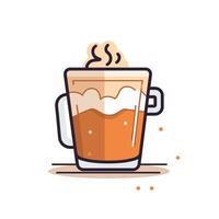 design of a frothy beer mug with steam, showcasing a warm beverage in a fun, creative style vector