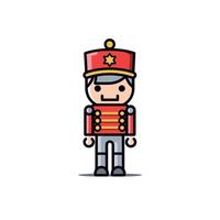 Cheerful toy soldier character design in vibrant colors vector