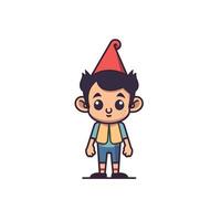 Young boy in a red hat standing with a happy expression vector