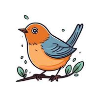 Beautiful bird perched on a branch in a natural setting vector