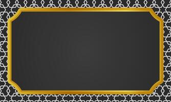 A simple yet luxurious Ramadan and Eid background with a gold-bordered frame and subtle patterns, ideal for Islamic greetings and festive designs vector