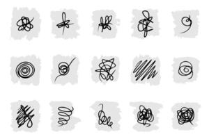 Irregular tangled lines with a gray brush on a white background vector