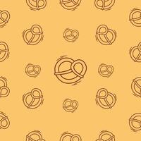 pretzel bread pattern. pretzel with line style for your background pattern. bread slice seamless pattern. seamless pattern of bread for your food packaging background vector