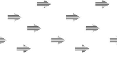 Pattern of black and white striped arrows pointing in various directions across a plain background vector