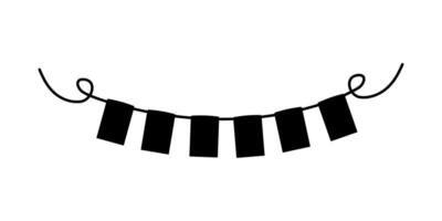 Decorative banner with alternating black rectangles and swirls for festive occasions vector