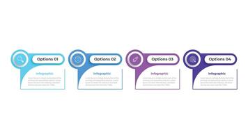 Rectangular Choice Template for business strategy infographic chart design. Startup launching plan presentation infochart with icons. Instructional graphics with 4 steps for banner creation vector