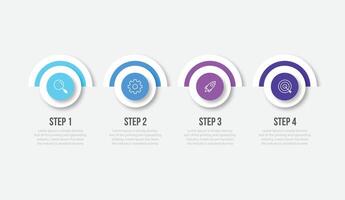 4 step process infographic template element vector