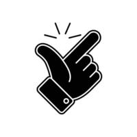 finger snap icon in flat style. Easy icon. Finger snapping click flick hand gesture sign vector