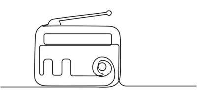 Radio Icon Editable Stroke Continuous One Line Drawing vector