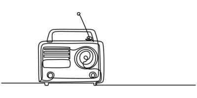 Radio Continuous One Line Drawing Minimal Design vector