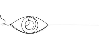Eye sign in continuous one line drawing style abstract background vector