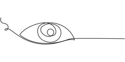continuous one line drawing eye icon illustration Vision Single Line Icon vector
