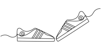 Continuous Line Drawing of Shoes Icon Hand Drawn Symbol Illustration vector