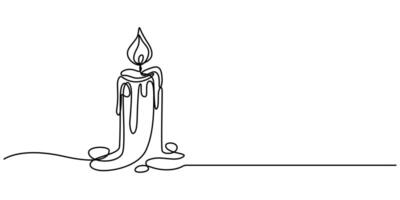 Continuous One Line Drawing of Candle Icon Single Line Illustration vector