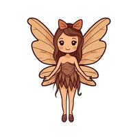 Cute fairy character with butterfly wings in a whimsical style vector