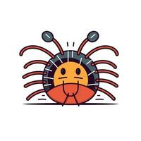 Cute design of a cheerful insect with a round body and playful antennae, set against a simple background vector
