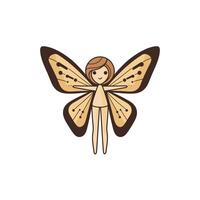 Whimsical fairy with butterfly wings in a simple, charming design vector