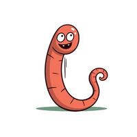Cute cartoon worm with a cheerful expression on a simple background vector