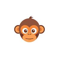 Cute cartoon monkey face design with large eyes and playful expression vector